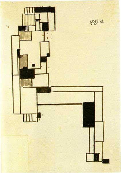 Theo van Doesburg Female nude with Hand on Her Head